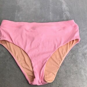Madewell Full Coverage Women's Pink Ribbed Swim Bottoms Size XXL New